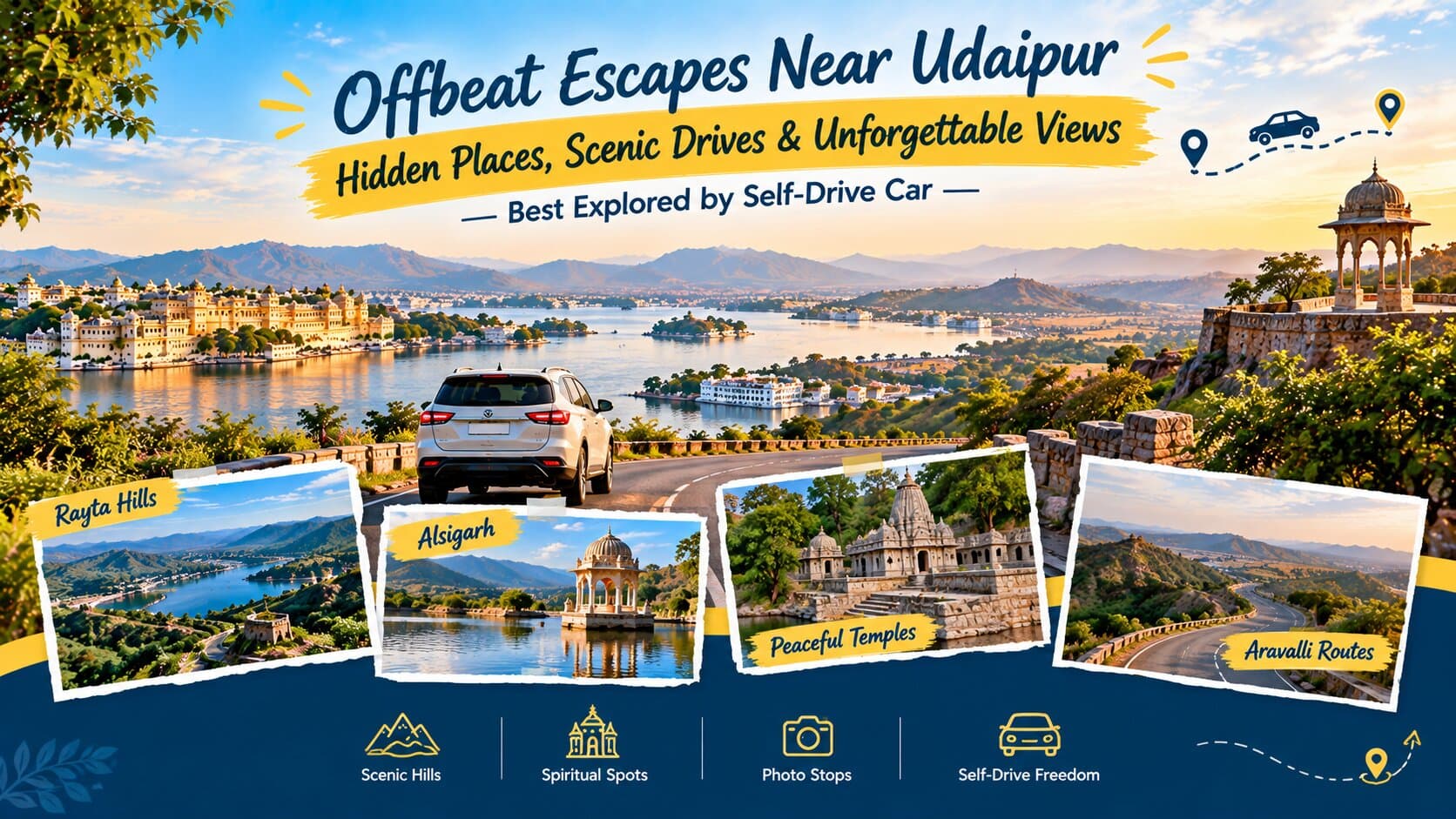 Top Hidden Gems Near Udaipur You Can Only Reach by Self-Drive Car
