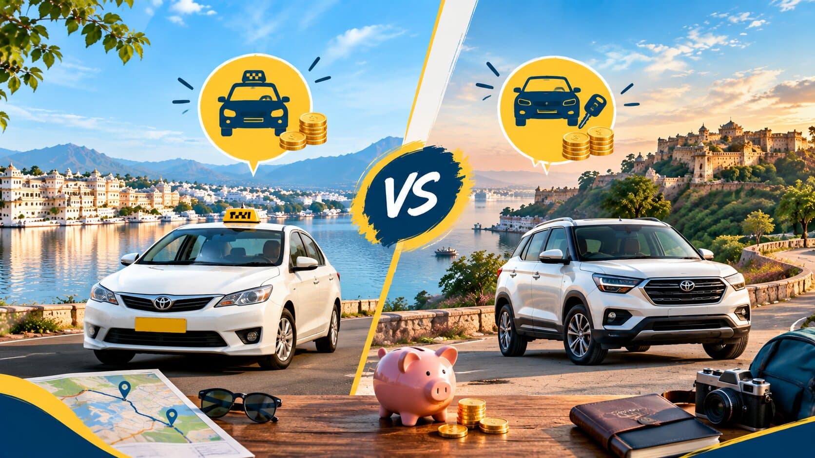 Taxi vs Self-Drive Car in Udaipur: Which Saves You More Money?